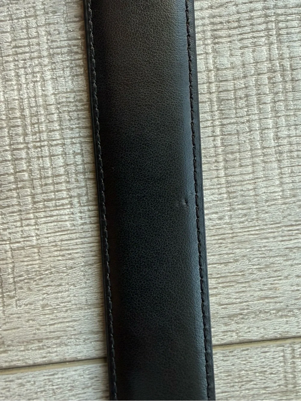 Genuine Leather Men's Double-Sided Black/Burgundy Belt